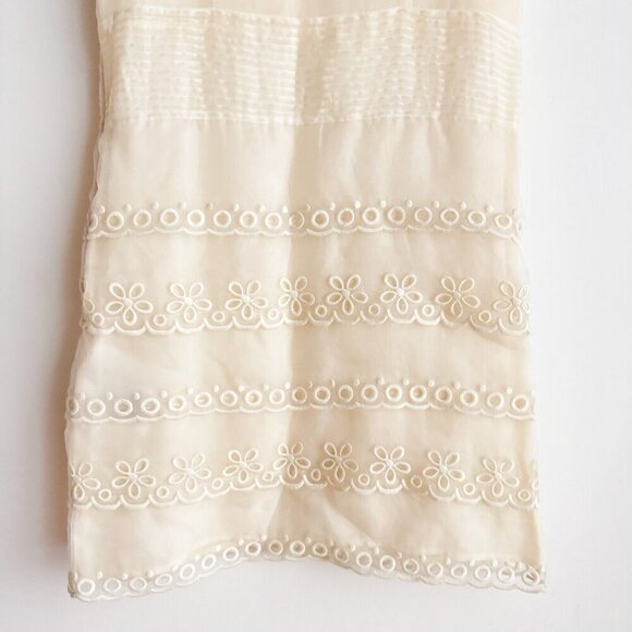 Valentino White Organza Eyelet Detail Sheer Sheath Dress S - Picture 3 of 7